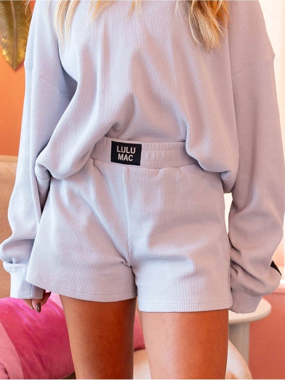 Lulu Mac Waffle Knit Grey Shorts